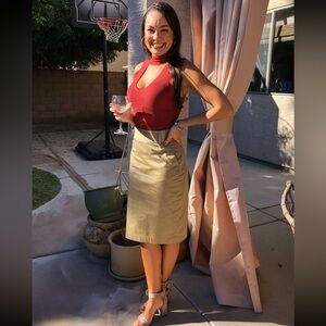 Khaki Banana Republic stretch Skirt